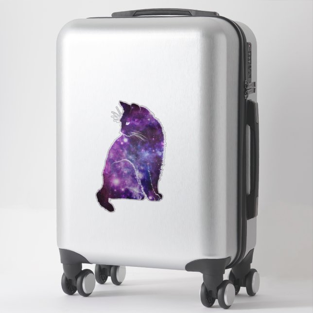 Purple Space Cat Sticker (Suitcase)