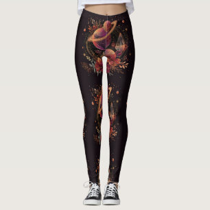 Purple Space Fantasy Crystal Ring Planet Leggings