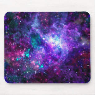 Purple Space Galaxy Cosmic Spacey Teal Pink Sky Mouse Mat