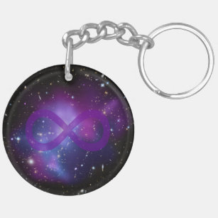 Purple Space Image Key Ring