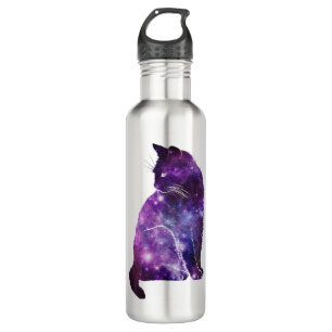 Purple Space Nebula Cat 710 Ml Water Bottle