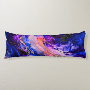 Purple Space Nebula in Alcohol Ink Body Cushion