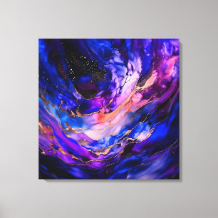 Purple Space Nebula in Alcohol Ink Canvas Print