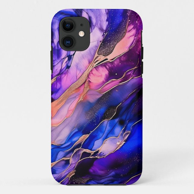 Purple Space Nebula in Alcohol Ink Case-Mate iPhone Case (Back)