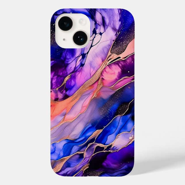 Purple Space Nebula in Alcohol Ink Case-Mate iPhone Case (Back)