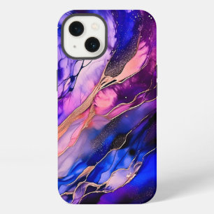 Purple Space Nebula in Alcohol Ink iPhone 13 Case