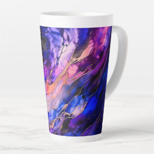 Purple Space Nebula in Alcohol Ink Latte Mug