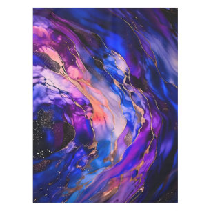 Purple Space Nebula in Alcohol Ink Tablecloth