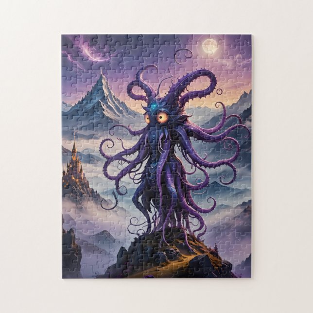 Purple Space Octopus Bold Colours Puzzle (Vertical)