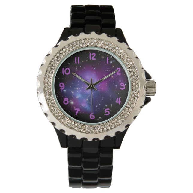 Purple Space Photo Numbers Watch (Front)