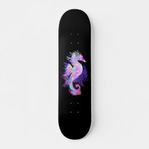 Purple Space Seahorse Skateboard