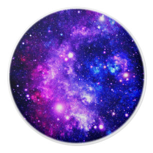 Purple Space Stars Ceramic Knob