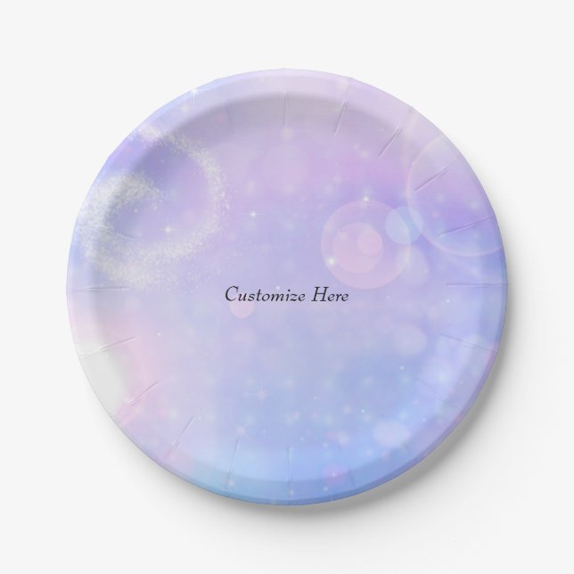 Purple Spacey Lights Birthday Party Favour Boxes Paper Plate (Front)