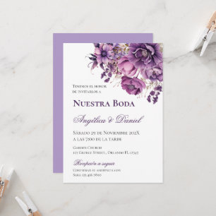 Purple Spanish Wedding  Invitation