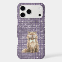 Purple Sparkle Brown Cool Cat Glasses