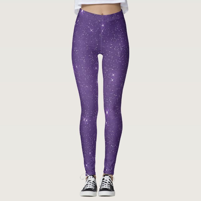 Purple Sparkle Girly Glam Leggings (Front)