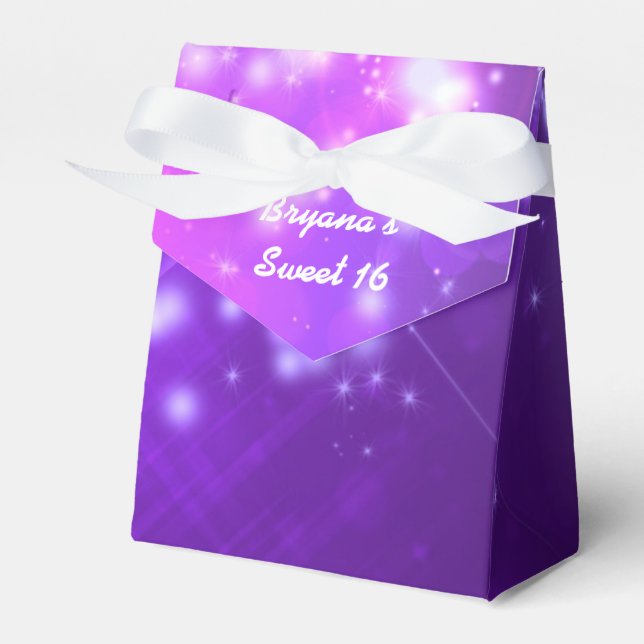 Purple Sparkle Glam Club Vibe Party Favour Box (Front Side)