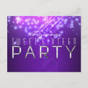 Purple Sparkle Glam Club Vibe PARTY Postcard
