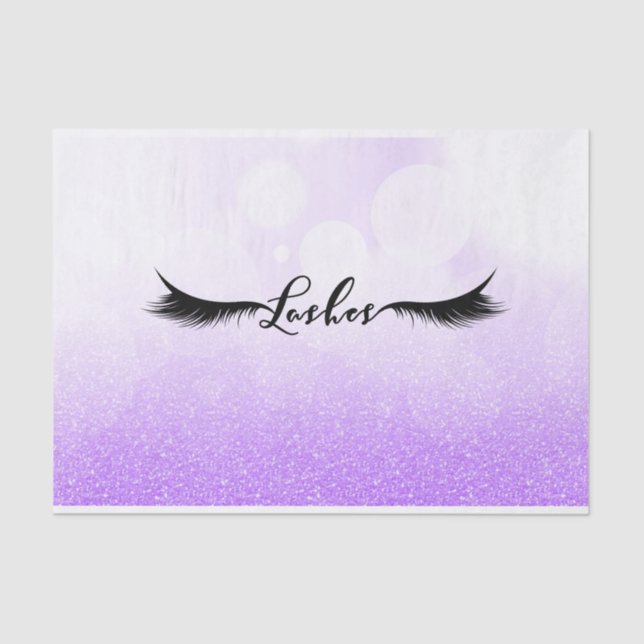 Purple Sparkle Glitter Beauty Eyelashes Lashes Tissue Paper (Front)