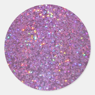 Purple Sparkle Glitter Classic Round Sticker