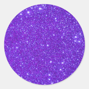 Purple Sparkle Glitter Custom Design Your Own Classic Round Sticker