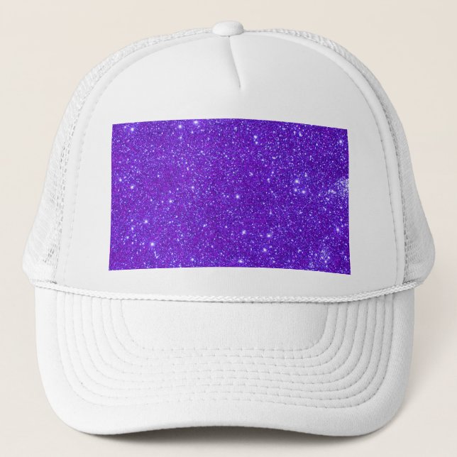 Purple Sparkle Glitter Custom Design Your Own Trucker Hat (Front)