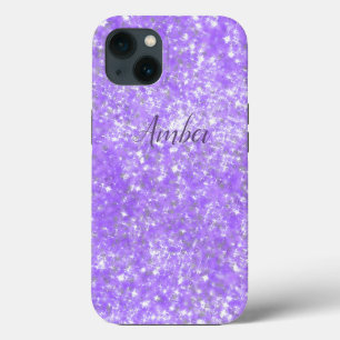 Purple Sparkle Glitter Elegant Personalised iPhone 13 Case