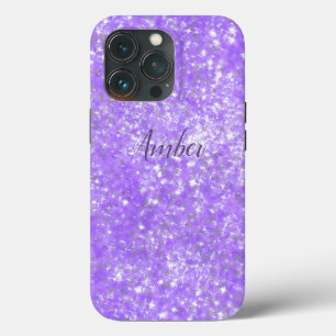 Purple Sparkle Glitter Elegant Personalised iPhone 13 Pro Case