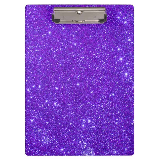 Purple Sparkle Glitter Girly Clipboard 5 (Front)
