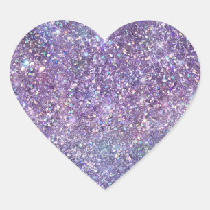 Purple Sparkle Glitter Heart Sticker
