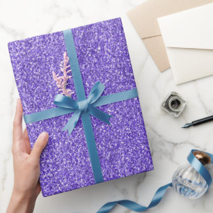 Purple Sparkle Glitter     Wrapping Paper