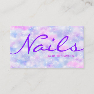 Purple Sparkle Gradient Clouds Business Card