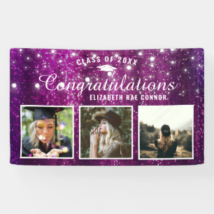 Purple Sparkle Graduation Photo Banner