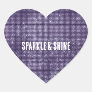 Purple Sparkle Heart Sticker