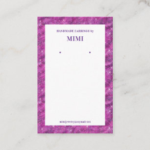 Purple Sparkle Luxury Earring Display Business Card