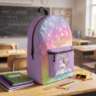 Purple sparkle magical unicorn Print Cut Sew Bag