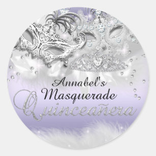 Purple Sparkle Masquerade Quinceanera Sticker