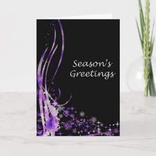 Purple Sparkle Modern Christmas Card