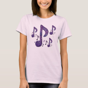 Purple Sparkle Music Notes T-Shirt
