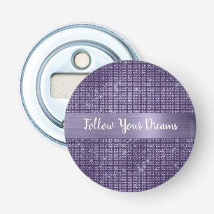 Purple Sparkle Personalised Quote Bottle Opener