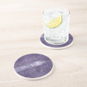 Purple Sparkle Personalised Quote Coaster