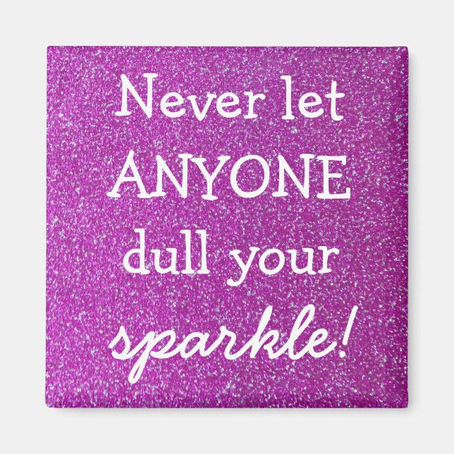 Purple Sparkle Square Magnet (Front)