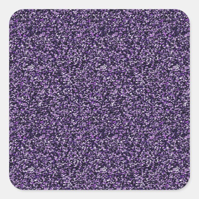 Purple Sparkle Square Sticker (Front)