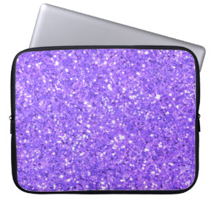 Purple sparkling glitter pattern laptop sleeve