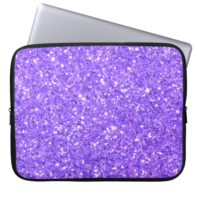 Purple sparkling glitter pattern   laptop sleeve (Front)