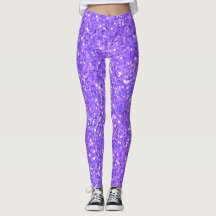 Purple sparkling glitter pattern leggings