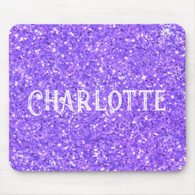 Purple sparkling glitter pattern    mouse mat (Front)