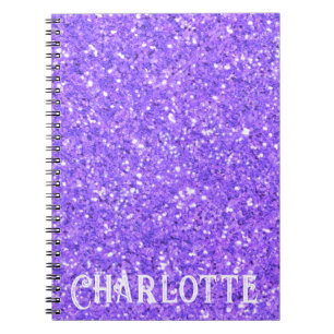 Purple sparkling glitter pattern      notebook