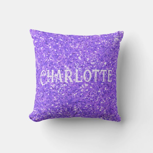 Purple sparkling glitter pattern  throw pillow (Front)