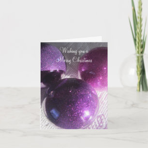 Purple Sparkly Christmas Decorations Holiday Card